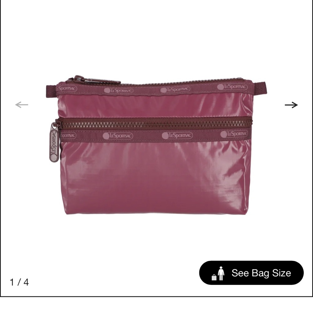 LeSportsac Patent Burgundy Pouch NWT